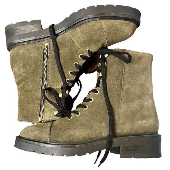 All Saints Combat Boot in Dark Olive NWOB Size 40/10 - Picture 7 of 12